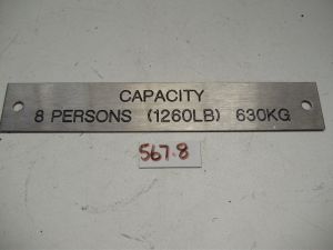 LOADPLATE 8 PERSONS 1260LB/630KG S/S  **LIMITED STOCK**