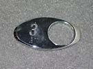 CHICKLET - FOR GEN 2, OVAL, CHROME MIRROR,  W/BRAILLE (MRK 3 ON L/H)