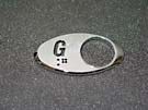 CHICKLET - FOR GEN 2, OVAL, CHROME MIRROR,  W/BRAILLE (MRK G ON L/H)