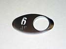 CHICKLET - FOR GEN 2, OVAL, CHROME SATIN, WITH BRAILLE  (MRK 6 ON L/H)