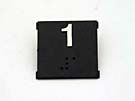 CHICKLET - FOR SUBS MODEL PUSH BUTTON, BLACK,  SQUARE W/BRAILLE (WHITE MRK 1) FITS INTO MAA471AM1