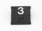 CHICKLET - FOR SUBS MODEL PUSH BUTTON, BLACK, SQUARE, W/BRAILLE  (WHITE MRK 3) FITS INTO MAA471AM1