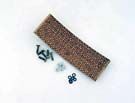 BRAKE LINING + 6 FIXINGS - 190MM LONG, 65MM WIDE, 6MM THICK, FOR 15AT/15ATL M/C