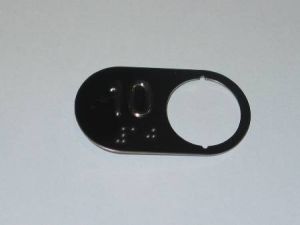 CHICKLET - FOR GEN 2 PREMIER, S/S BLACK BACKROUND W/BRAILLE (MRK 10 ON L/H)