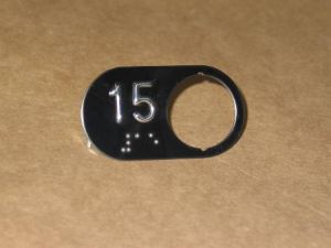 CHICKLET - FOR GEN 2 PREMIER, S/S BLACK BACKROUND W/BRAILLE (MRK 15 ON L/H)