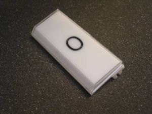 PRESSEL - FOR LM PUSH BUTTON, DOUBLE, PLASTIC, WHITE, VERTICAL, R/H  (MRK 0 W/O OTIS LOGO)
