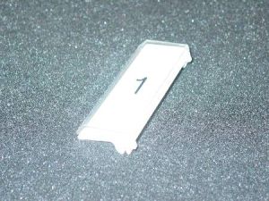 PRESSEL - FOR LM PUSH BUTTON, DOUBLE, PLASTIC, WHITE, VERTICAL, R/H  (MRK 1 W/O OTIS LOGO)
