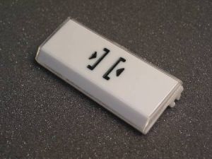 PRESSEL - FOR LM PUSH BUTTON, DOUBLE,  PLASTIC, WHITE, HORIZONTAL (MRK DC)