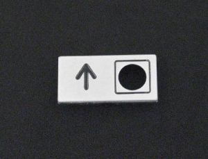 HOUSING - SQUARE, BLACK ON SILVER, MRK UP ARROW