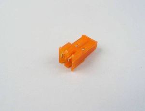 CONNECTOR - AMP, ORANGE, 2 POLE, 4MM PITCH, MIDDLE OF WIRE