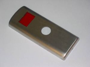 FACE PLATE FOR SINGLE HALL BUTTON - BRUSHED S/S, W/O OTIS LOGO, WITH COMBINED HPI