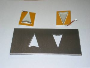 FACE PLATE - FOR HORIZONTAL HALL LANTERN, FLAT RECTANGULAR, BRUSHED S/S,  DOUBLE UP/DOWN ARROWS