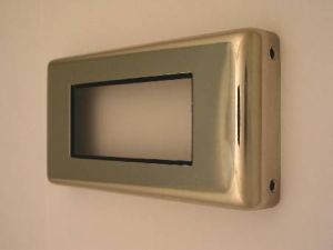 FACE PLATE - HALL POSITION INDICATOR, POLISHED S/S, BLUE DISPLAY, FOR OTIS2000 (ELD/LCD)