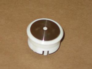 PUSH BUTTON - SATIN CHROME, WHITE COLLAR, NONE ILLUM., FOR OTIS2000
