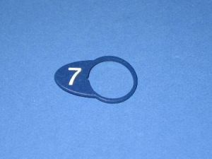 CHICKLET - BLUE WITH WHITE LEGEND (MRK 7 ON L/H), FOR CRESCENDO /MEZZO/ALTO BUTTONS