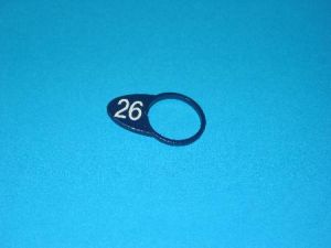 CHICKLET - BLUE WITH WHITE LEGEND (MRK 26 ON L/H), FOR CRESCENDO /MEZZO/ALTO BUTTONS