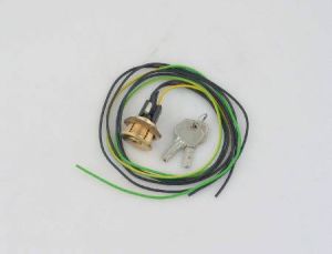 KEYSWITCH - BRASS, 250V, KEY REMOVABLE (DOM SH4),  WIRING W/O WAGO CONNECTOR