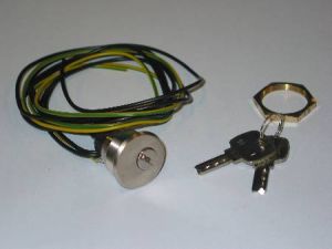 KEYSWITCH - SATIN CHROME, 24V, KEY REMOVABLE (DOM SH4), WIRING W/O WAGO CONNECTOR