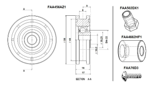 ROLLER KIT FOR INOVA DOOR, WITH ACCESSCORIES