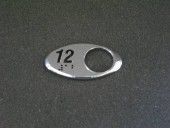 CHICKLET - FOR GEN 2, OVAL, CHROME MIRROR,  W/BRAILLE (MRK 12 ON L/H)