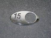 CHICKLET - FOR GEN 2, OVAL, CHROME MIRROR,  W/BRAILLE (MRK 15 ON L/H)
