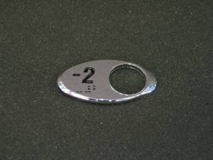 CHICKLET - FOR GEN 2, OVAL, CHROME MIRROR,  W/BRAILLE (MRK -2 ON L/H)