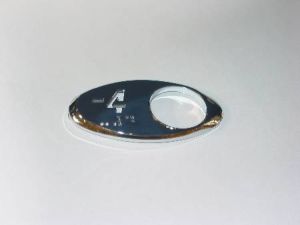CHICKLET - FOR GEN 2, OVAL, CHROME MIRROR,  W/BRAILLE (MRK -4 ON L/H)