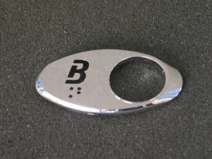 CHICKLET - FOR GEN 2, OVAL, CHROME MIRROR, W/BRAILLE (MRK B ON L/H)