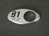 CHICKLET - FOR GEN 2, OVAL, CHROME MIRROR,  W/BRAILLE (MRK B1 ON L/H)