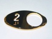 CHICKLET - FOR GEN 2, OVAL, MIRROR GOLD,  W/BRAILLE (MRK 2 ON L/H)