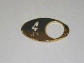 CHICKLET - FOR GEN 2, OVAL, MIRROR GOLD, W/BRAILLE (MRK 4 ON L/H)