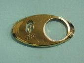 CHICKLET - FOR GEN 2, OVAL, MIRROR GOLD,  W/BRAILLE (MRK 6 ON L/H)