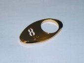 CHICKLET - FOR GEN 2, OVAL, MIRROR GOLD,  W/BRAILLE (MRK 8 ON L/H)