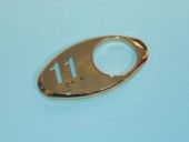 CHICKLET - FOR GEN 2, OVAL, MIRROR GOLD, W/BRAILLE (MRK 11 ON L/H)