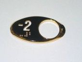 CHICKLET - FOR GEN 2, OVAL, MIRROR GOLD,  W/BRAILLE (MRK -2 ON L/H)