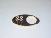 CHICKLET - FOR GEN 2, OVAL, MIRROR GOLD,  W/BRAILLE (MRK SS ON L/H)