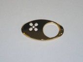 CHICKLET - FOR GEN 2, OVAL, MIRROR GOLD,  WITHOUT BRAILLE (MRK FAN SYMBOL ON L/H)