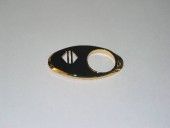 CHICKLET - FOR GEN 2, OVAL, MIRROR GOLD,  WITHOUT BRAILLE (MRK DOOR OPEN SYMBOL ON L/H)