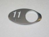 CHICKLET - FOR GEN 2, OVAL, CHROME SATIN, WITH BRAILLE (MRK 11 ON L/H)