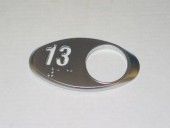 CHICKLET - FOR GEN 2, OVAL, CHROME SATIN, WITH BRAILLE  (MRK 13 ON L/H)