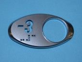 CHICKLET - FOR GEN 2, OVAL, CHROME SATIN, WITH BRAILLE  (MRK -3 ON L/H)