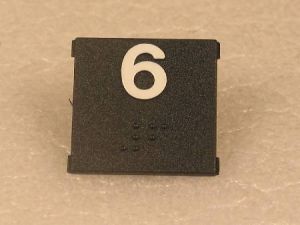 CHICKLET - FOR SUBS MODEL PUSH BUTTON, BLACK, SQUARE, W/BRAILLE (WHITE MRK 6) FITS INTO MAA471AM1